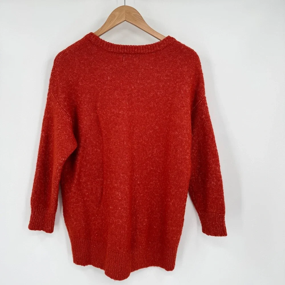 Old Navy Cozy Cocoon Orange Tunic Fox Long Sleeve‎ Sweater Women's SP